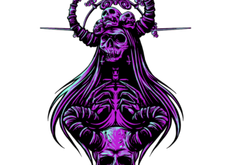 Queen skull design t shirt with psychedelic color