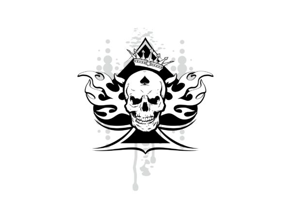 Ace of spades skull t shirt vector