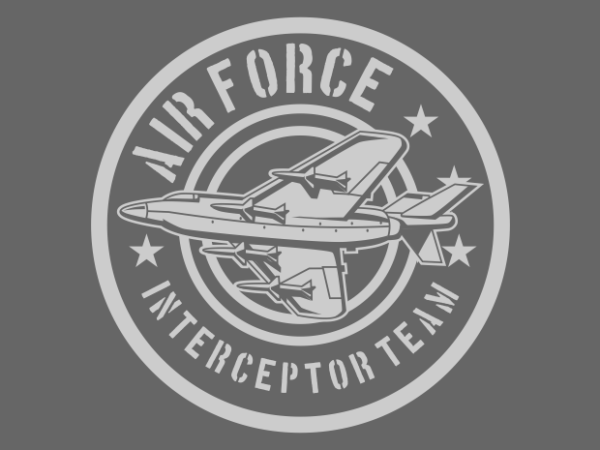 Air force interceptor team badge t shirt vector