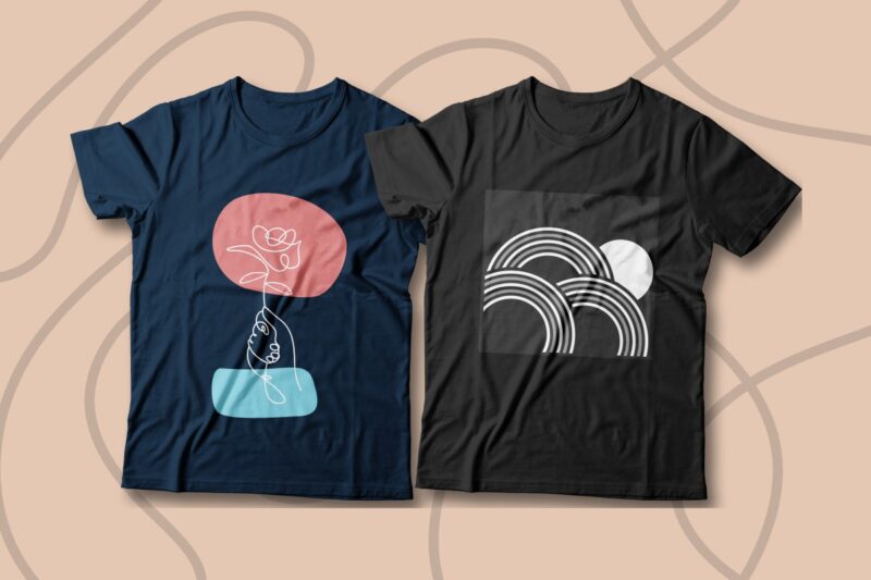 Abstract Shape T-shirt Designs Bundle, Cool T-shirt Design, Vector T-shirt Designs