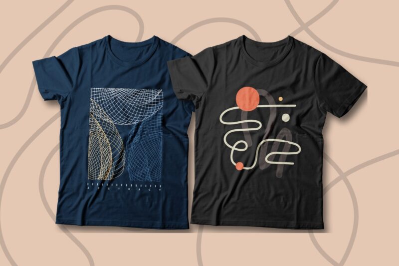 Abstract Shape T-shirt Designs Bundle, Cool T-shirt Design, Vector T-shirt Designs