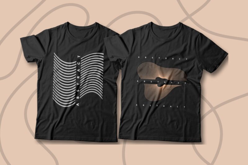 Abstract Shape T-shirt Designs Bundle, Cool T-shirt Design, Vector T-shirt Designs