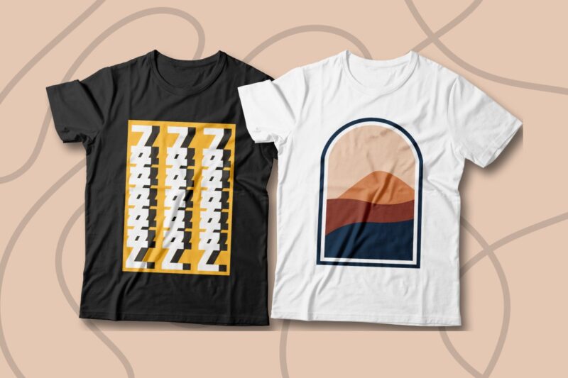 Abstract Shape T-shirt Designs Bundle, Cool T-shirt Design, Vector T-shirt Designs