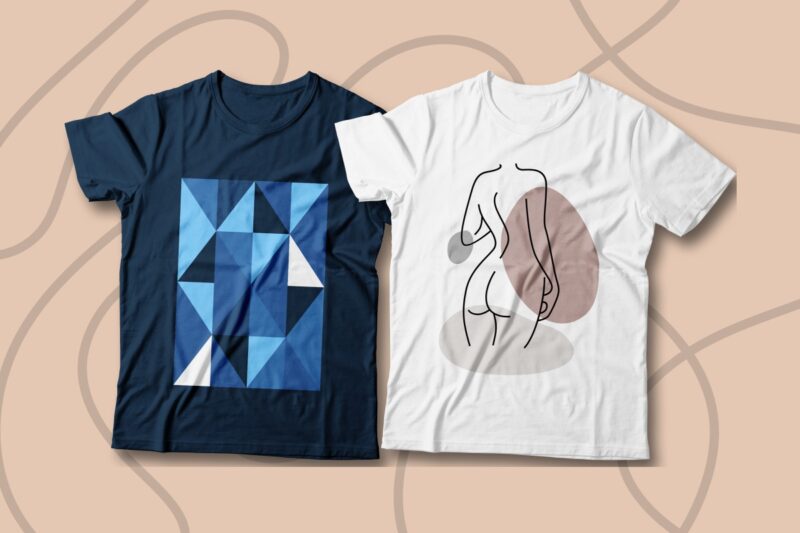 Abstract Shape T-shirt Designs Bundle, Cool T-shirt Design, Vector T-shirt Designs