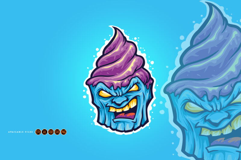 Angry Ice cream zombie Illustrations