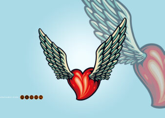 Flying Hearts Love Beautiful Happy Valentine t shirt graphic design