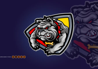 Angry bulldog logo mascot colorful