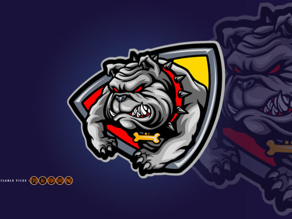 Angry bulldog logo mascot colorful t shirt vector