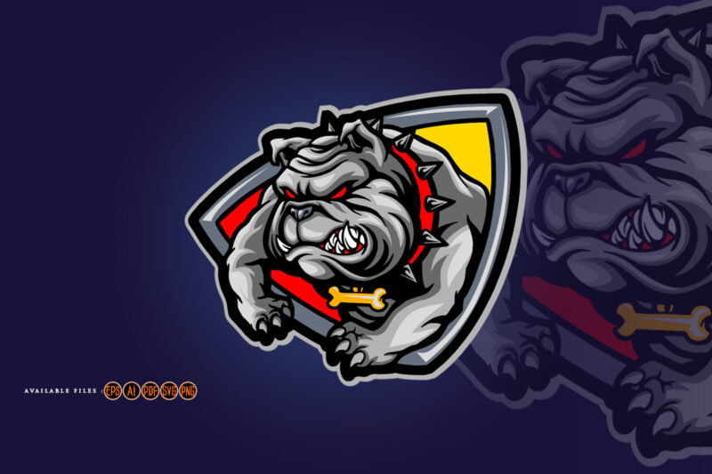 Angry bulldog logo mascot colorful