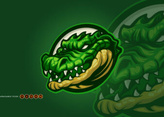 Croco head mascot animal cartoon