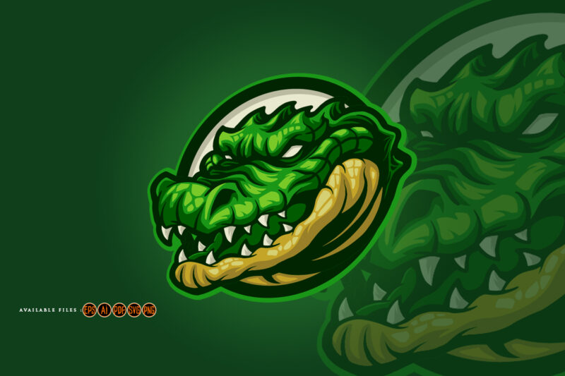 Croco head mascot animal cartoon