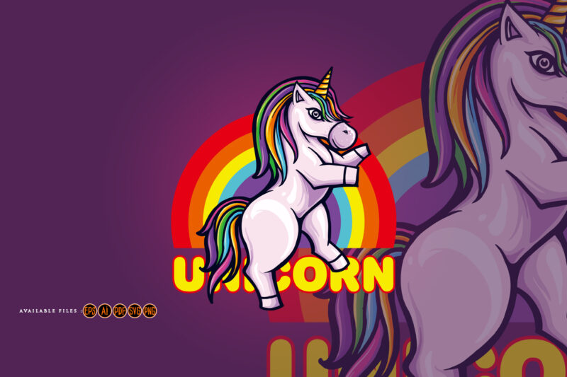 Cute unicorn pony rainbow Illustrations