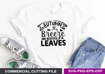 Autumn breeze and beautiful leaves SVG t shirt vector