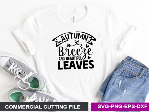 Autumn breeze and beautiful leaves svg t shirt vector