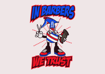 BARBERS CARTOON t shirt template