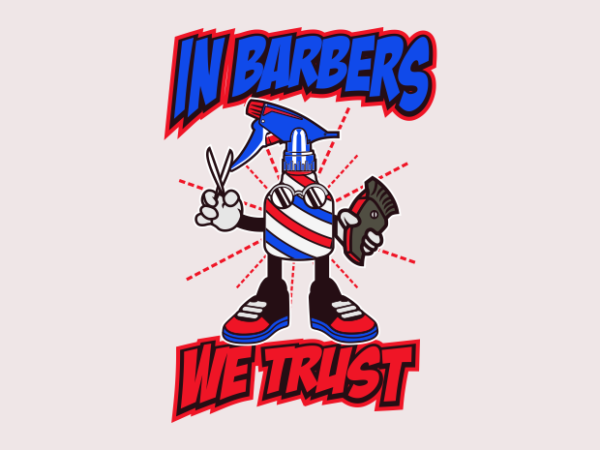 Barbers cartoon t shirt template