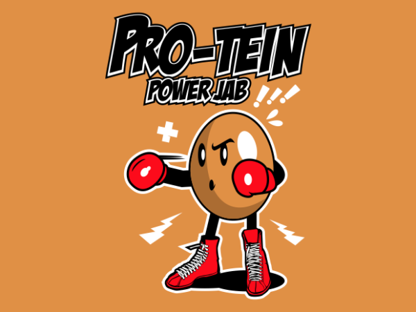 Boxing egg cartoon t shirt template