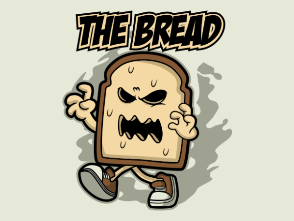 Bread zombie cartoon t shirt template