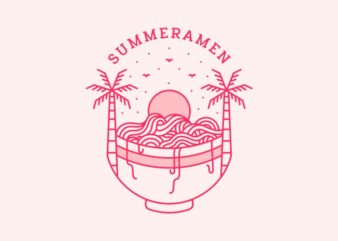 Summer Ramen 1 t shirt template vector