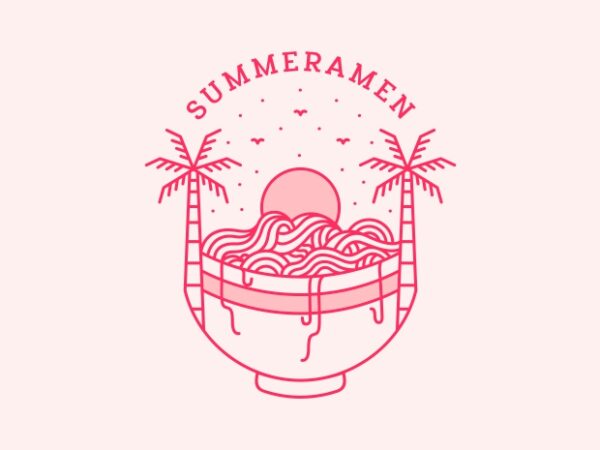 Summer ramen 1 t shirt template vector