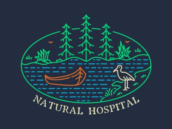 Natural hospital T shirt vector artwork