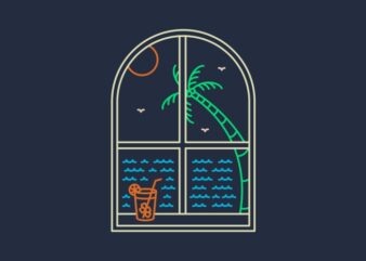 Summer Window t shirt template vector