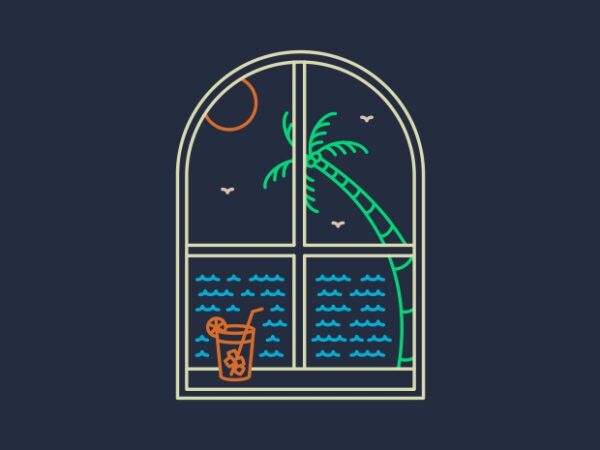 Summer window t shirt template vector