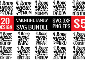 valentine family svg bundle t shirt vector art
