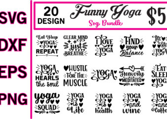 funny yoga svg bundle