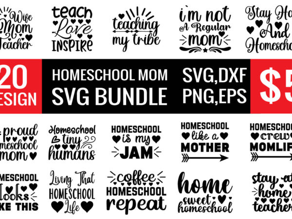 Homeschool mom svg bundle graphic t shirt