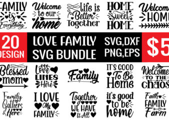 Love Family svg bundle t shirt vector graphic
