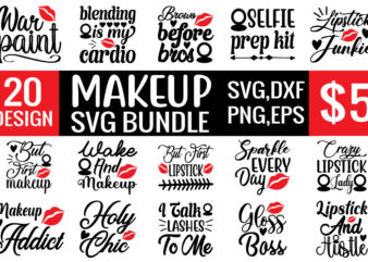 Makeup svg bundle t shirt designs for sale