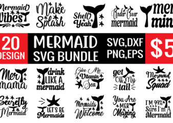 mermaid svg bundle t shirt designs for sale