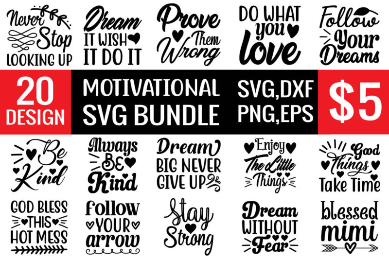 Motivational svg bundle