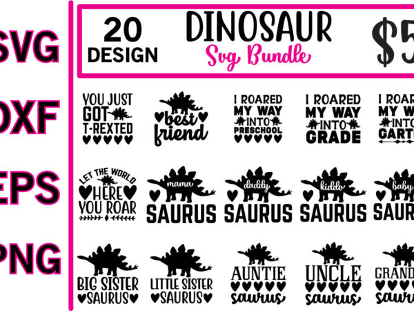 Dinosaur svg bundle t shirt vector illustration