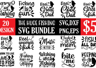 The Huge Fishing svg bundle t shirt designs for sale