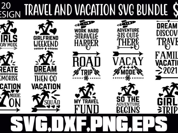 Travel and vacation svg bundle t shirt designs for sale