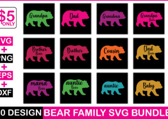 Bear Family Svg Bundle t shirt template