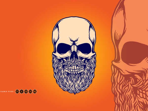 Bearded skull tattoo meaning illustrations t shirt template