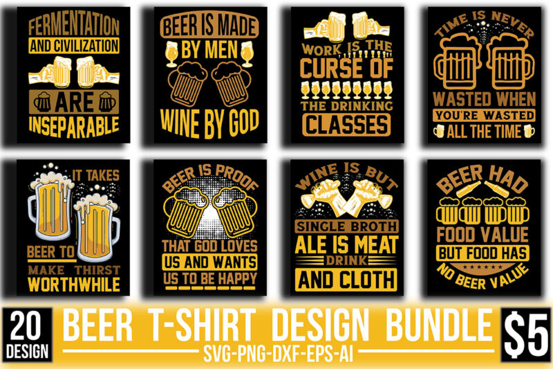 Beer T-shirt Design Bundle