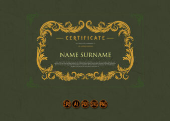 Certificate Calligraphic Ellegant Borders Ornate Frame