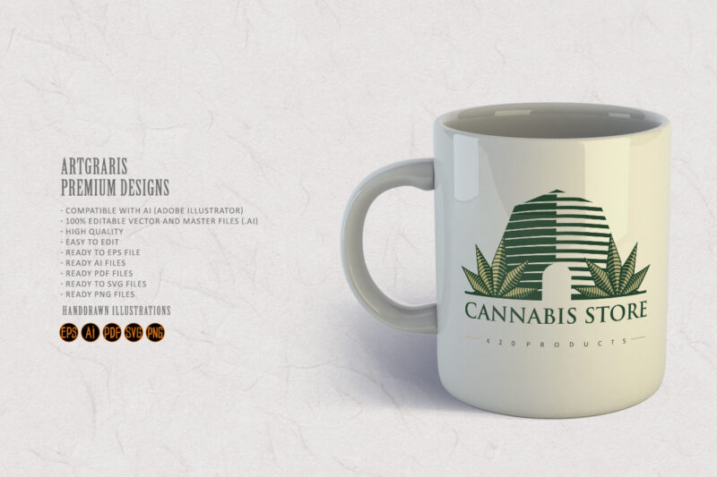 Cannabis Weed Store Productions Modern Logo