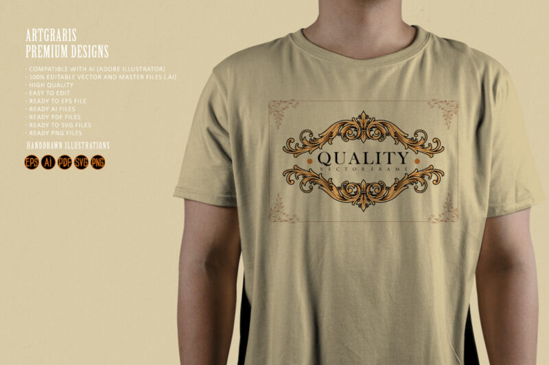 Classic brand badge with flourish ornament