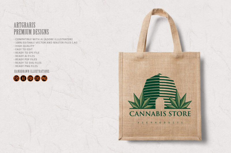 Cannabis Weed Store Productions Modern Logo