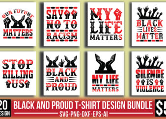 Black And Proud T-shirt Design Bundle