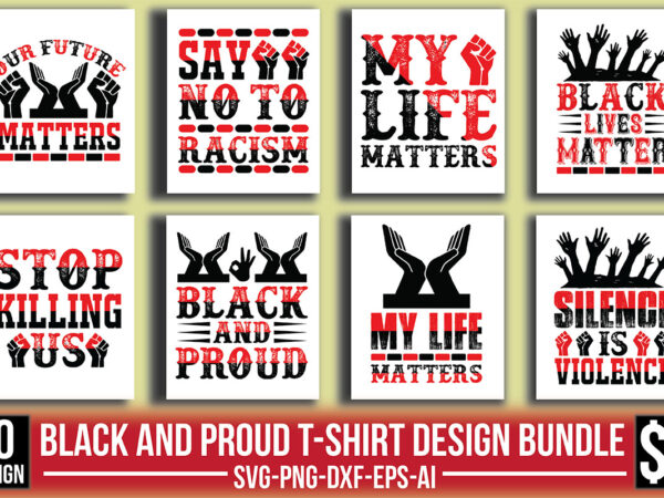 Black and proud t-shirt design bundle