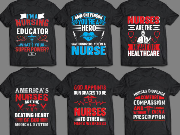 Nurse t shirt design bundle