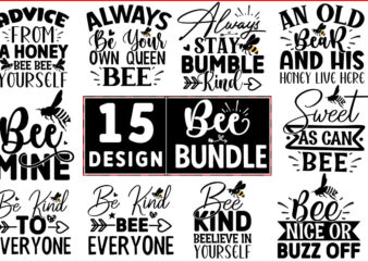 Bee SVG T shirt Design Bundle