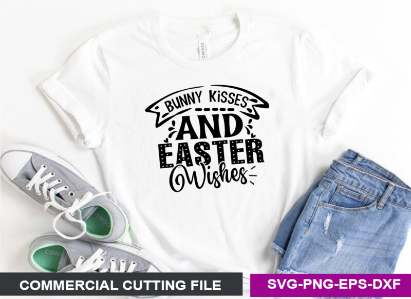 Bunny kisses and Easter wishes SVG