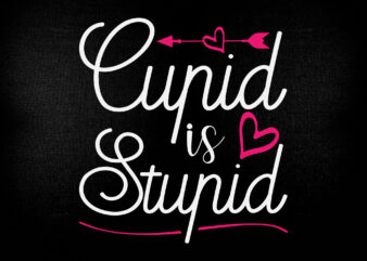 CUPID IS STUPID SVG Funny Valentine svg, Anti- Valentines day png, dxf, cut file